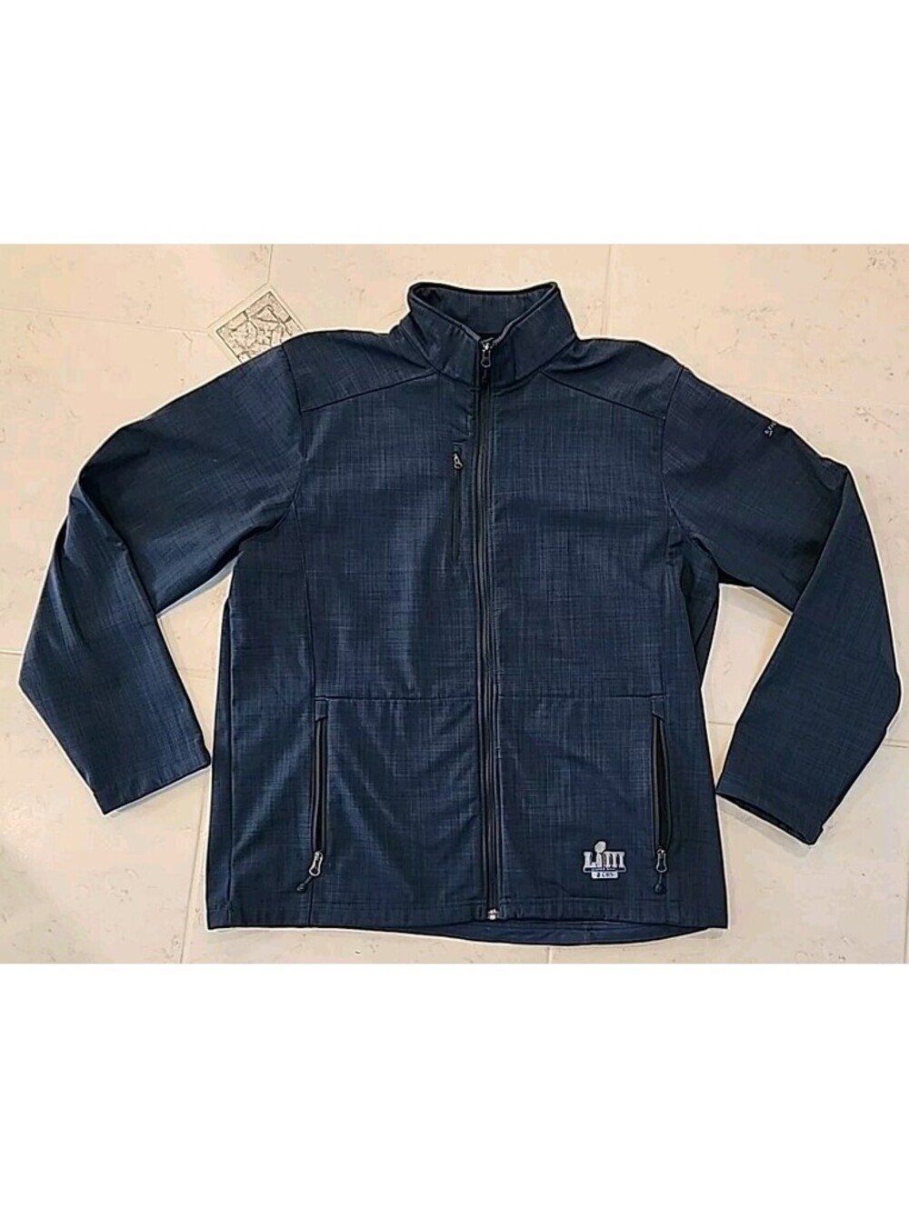 Eddie Bauer CBS Super Bowl LIII 53 Sweatshirt Mens Sz XL Blue Style Crosshatch